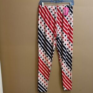 Patriotic Star Striped Leggings